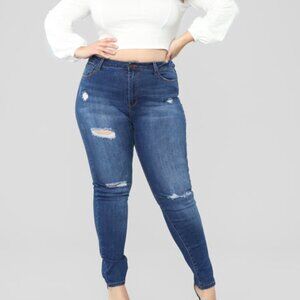 NWT Fashion Nova Hannah High Rise Jeans - Dark Denim-3X